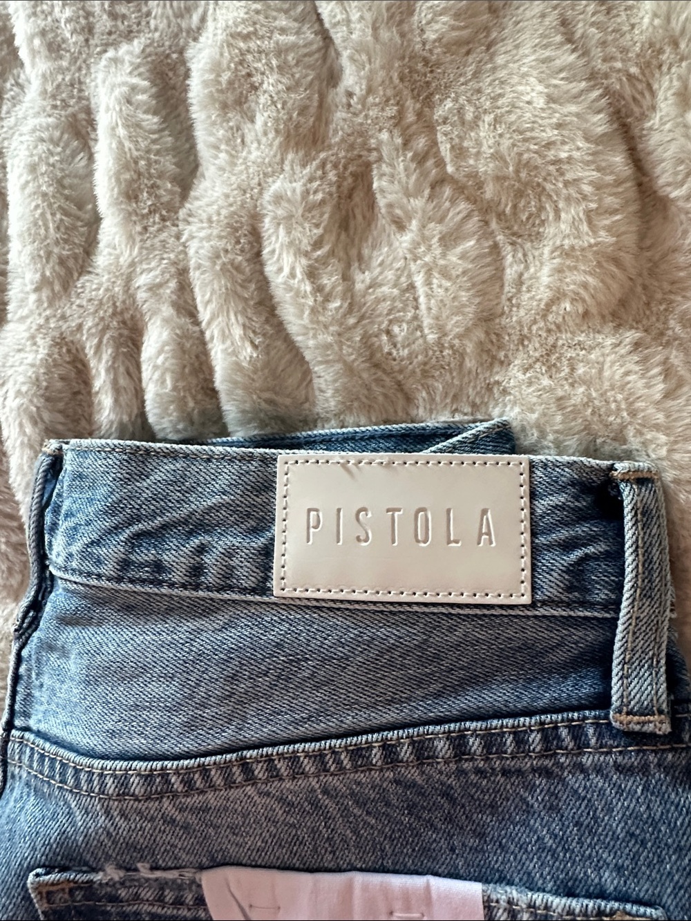 Pistola Light Blue Mid-Rise Jeans with Heart Embroidery Brand New size 28 - Picture 10 of 13